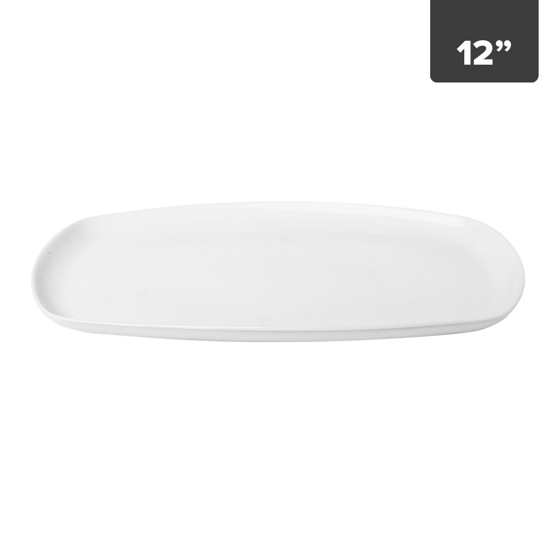 Plato Blanco Rectangular Porcelana 12in