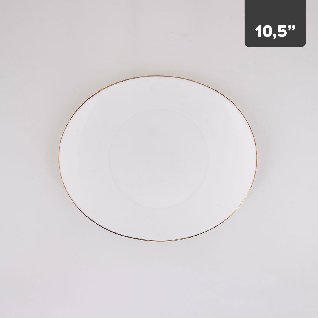 Plato Borde Dorado Temperado 10.5in