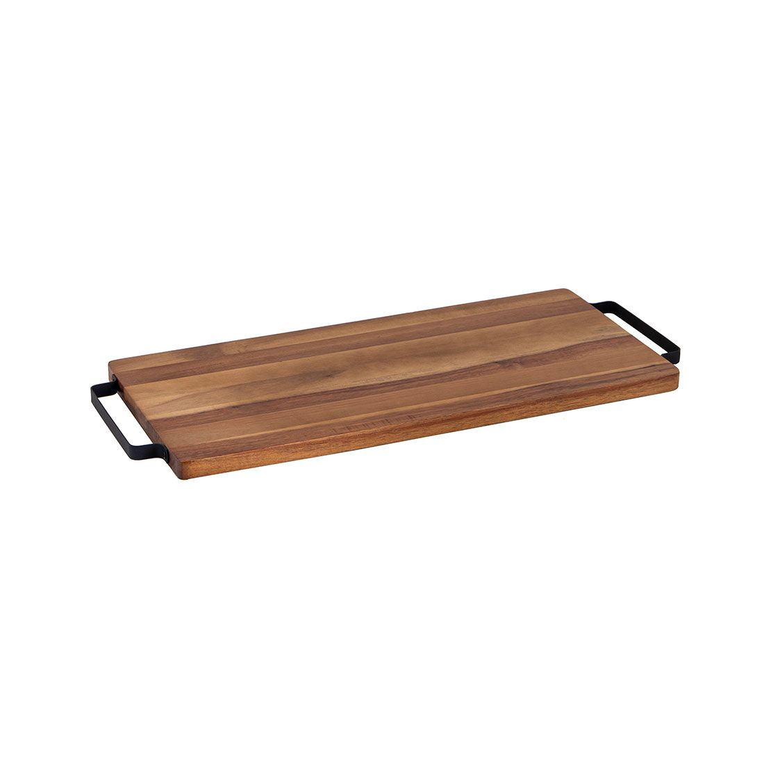 Bandeja Servir Rectangular Madera Y Metal 60.1x25.4x2cm