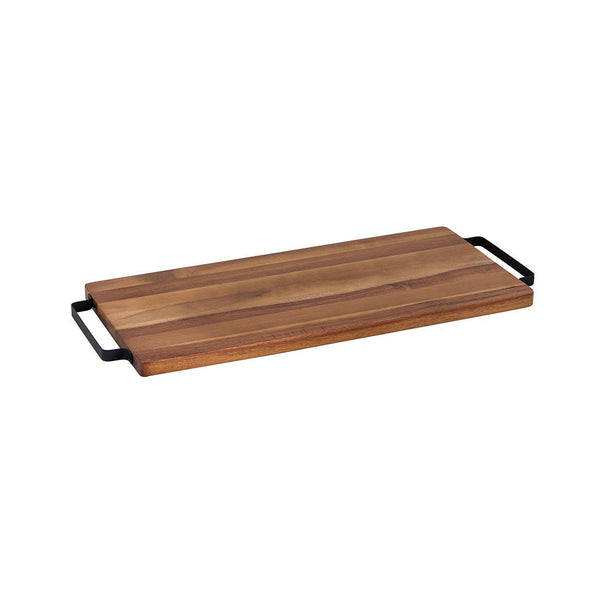 Bandeja Servir Rectangular Madera Y Metal 60.1x25.4x2cm