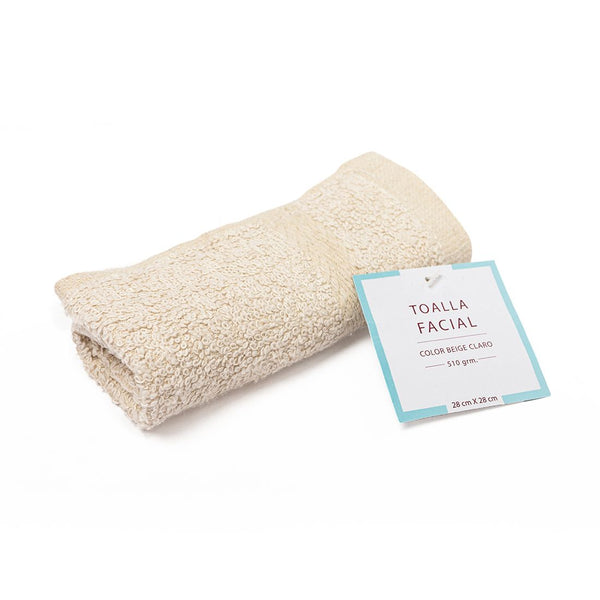 Toalla Facial Beige Algodón 28x28cm