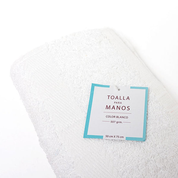 Toalla Manos Blanca Algodón 50x75cm