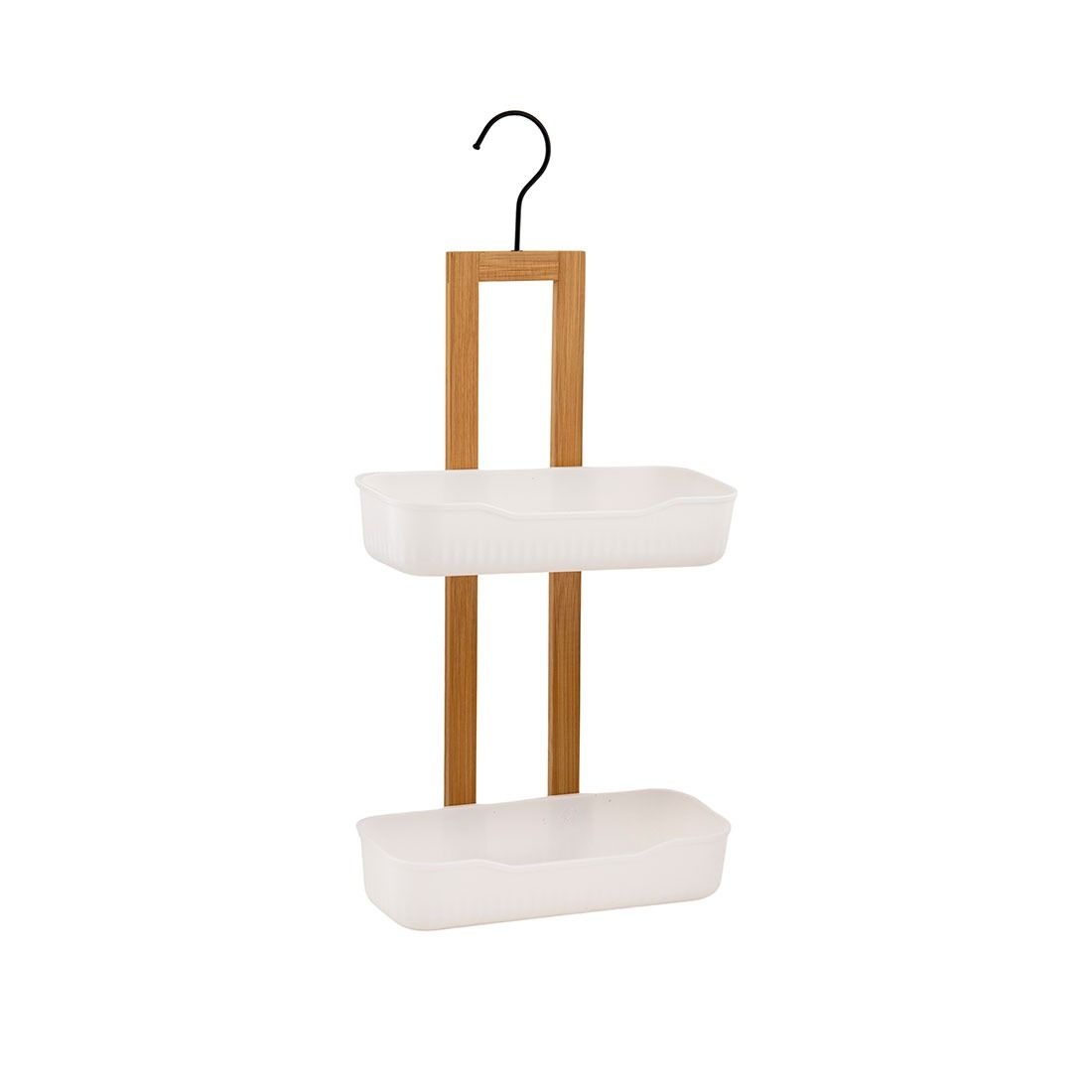 Organizador Ducha Plástico Y Bambú 25.2x11.5x51cm
