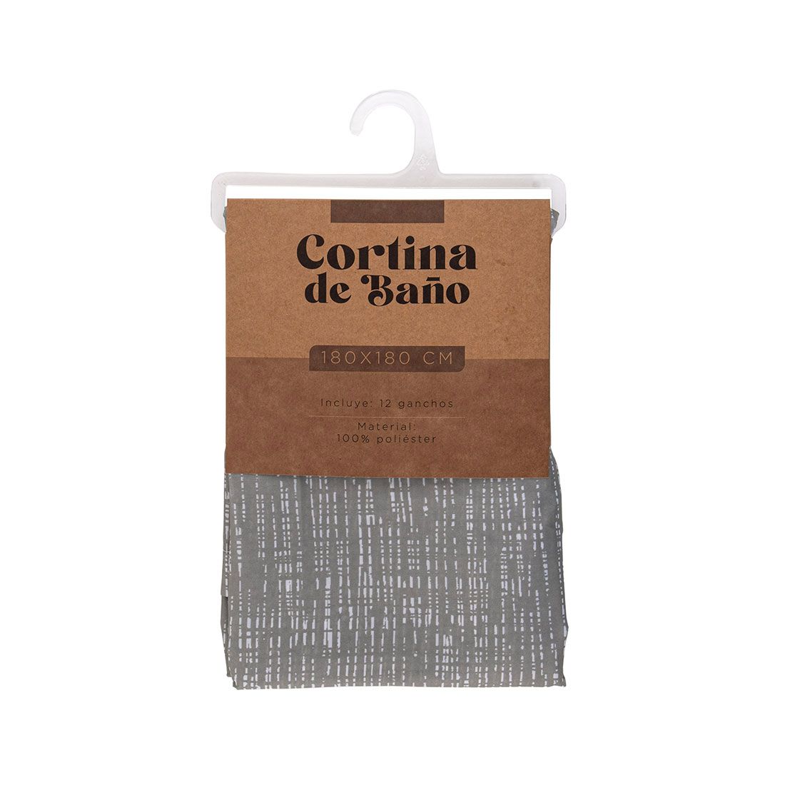 Cortina Baño Tela Poliéster 180x180cm