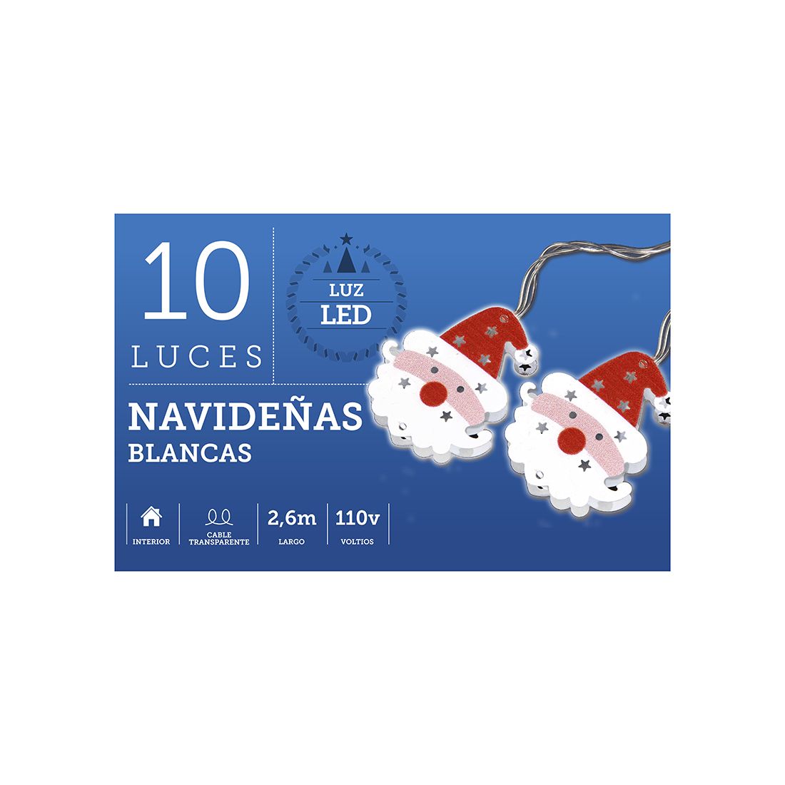 Luces Navidad 10 Santas 2.6m