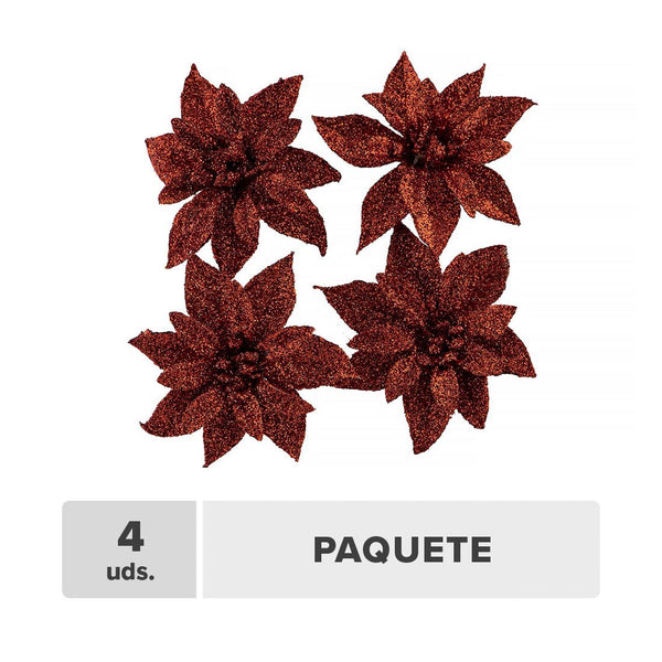 Pastora Navideña Roja Brillo 7cm 4unds