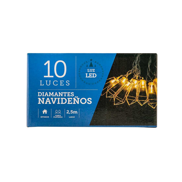 Luces Navidad Diamantes 2.5m 10unds