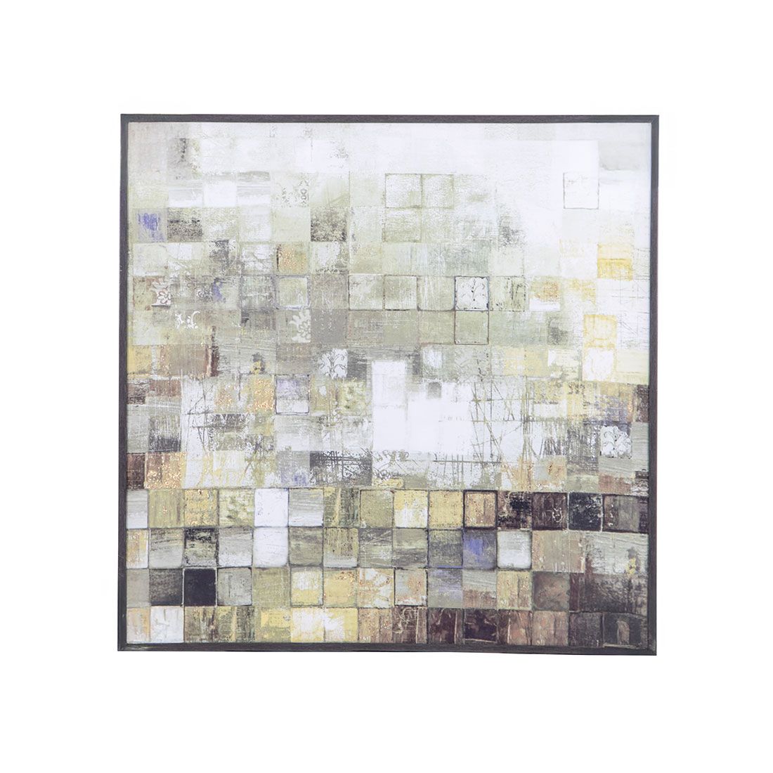 Cuadro Lienzo Mosaico Madera 80x80x2.5cm