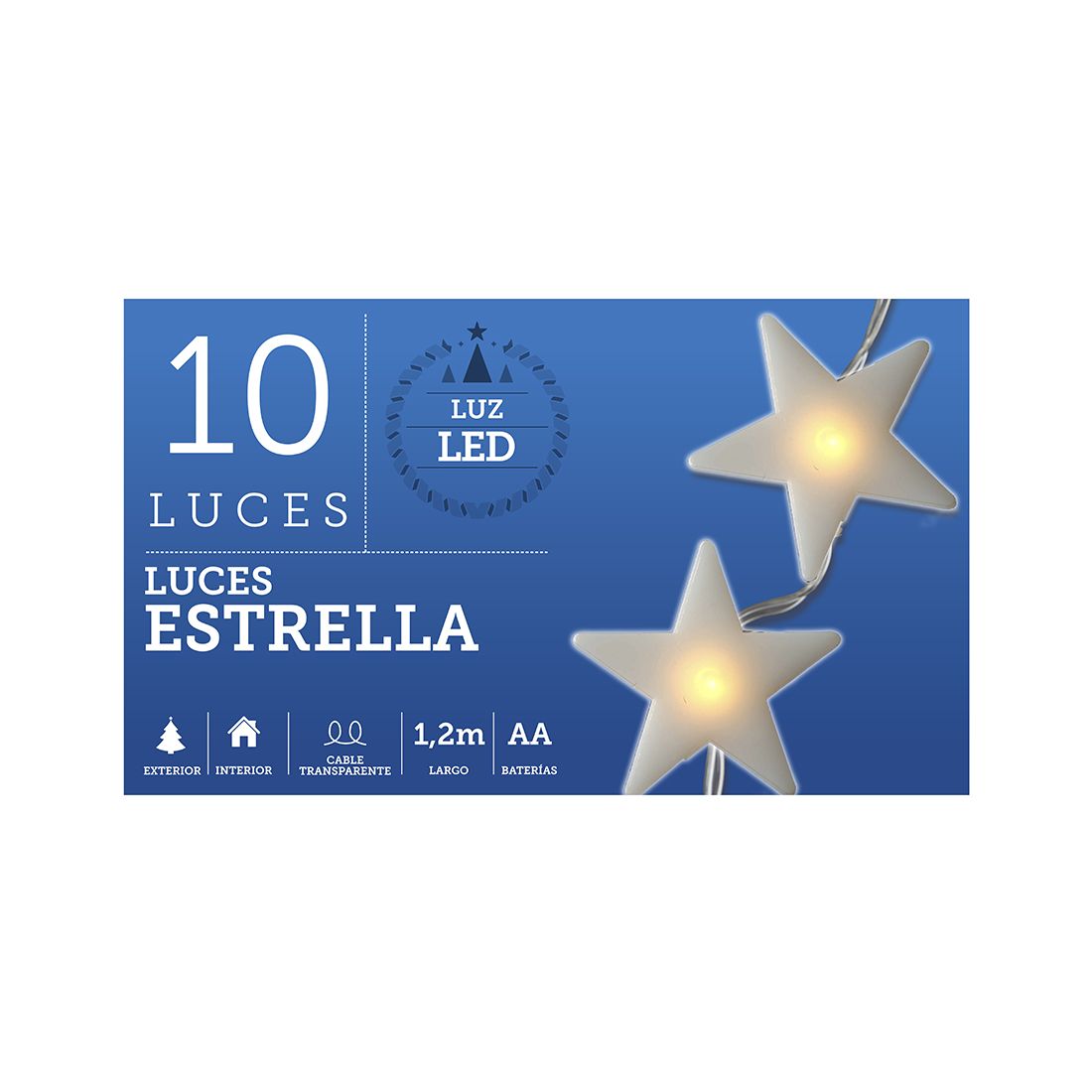 Luces Navidad 10 Estrellas 1.2m