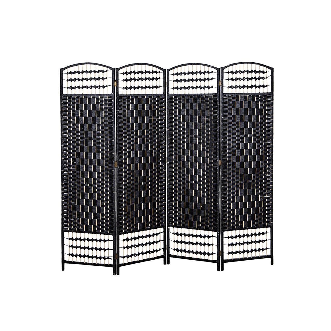 Biombo 4 Páneles Negro 170x45cm