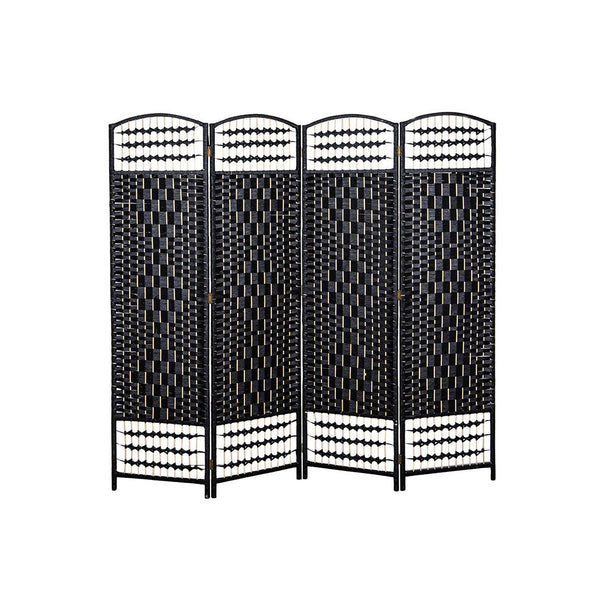 Biombo 4 Páneles Negro 170x45cm