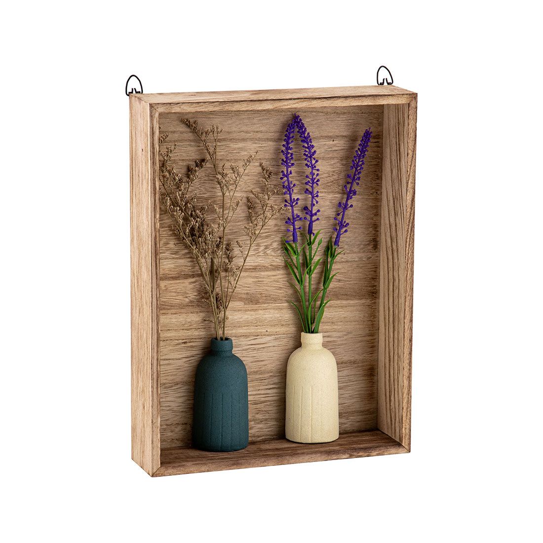Florero Decorativo Plástico Y Mdf 24x6x32cm