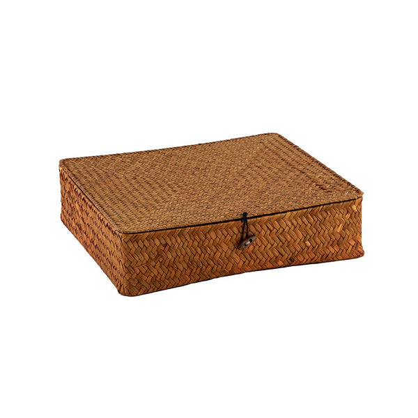 Canasta Con Tapa Paja 36x32x9cm