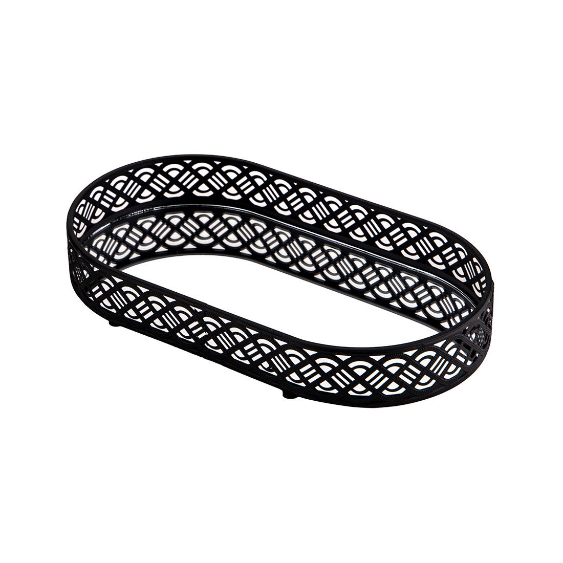 Bandeja Decorativa Metal Y Vidrio 32x18.7x4.8cm
