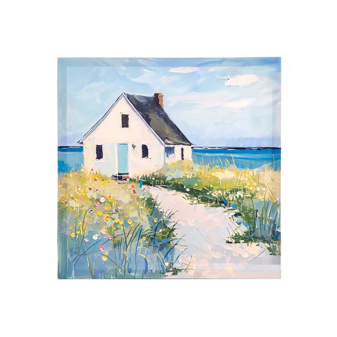Cuadro Decorativo Casa Lienzo Madera 40x40x2.5cm