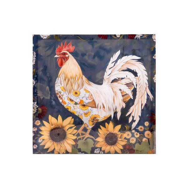Cuadro Decorativo Gallo Lienzo Madera 40x40x2.5cm