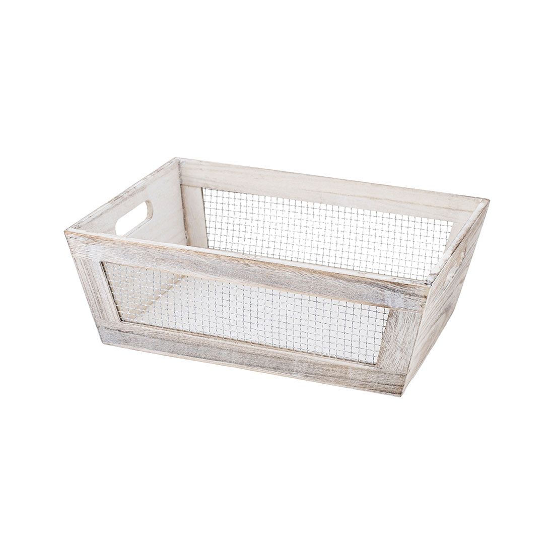 Canasta Decorativa Madera Y Hierro 37x27x13cm