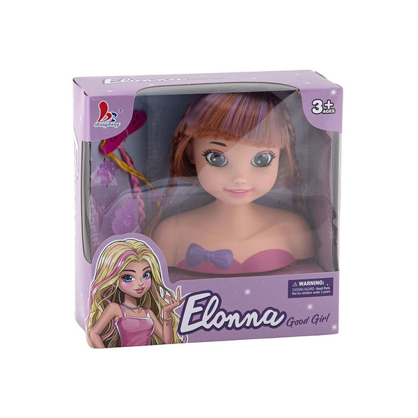 Cabeza Muñeca Peinar Plástico 21cm