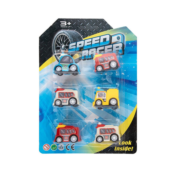Carro Caricatura Plástico 6pcs