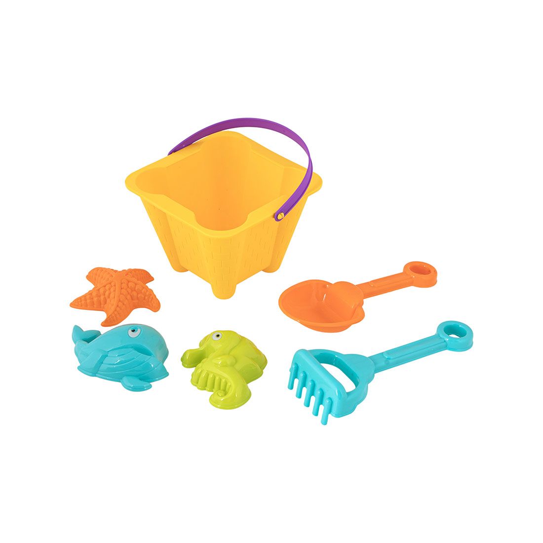 Balde Figuras Playa Plástico 6pcs