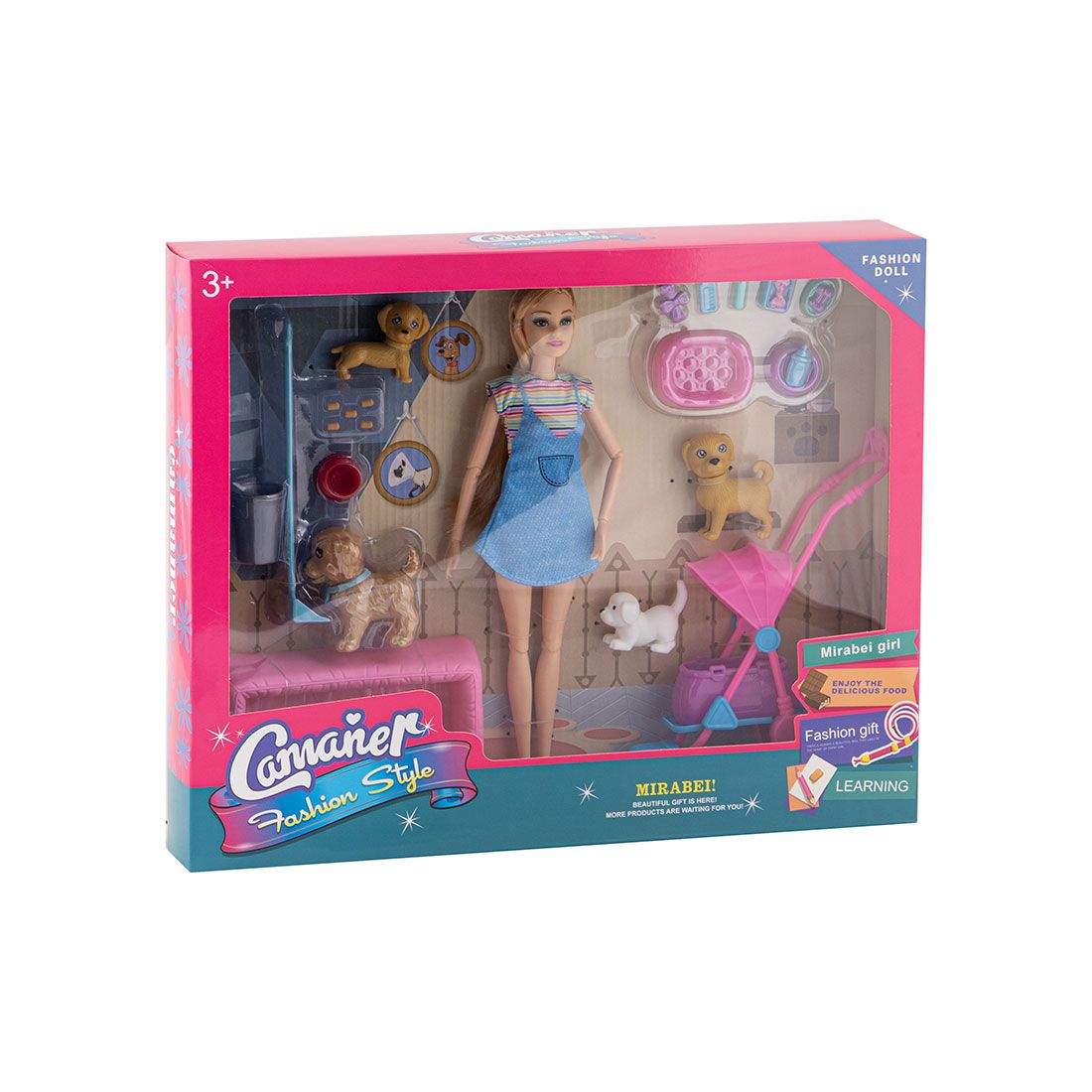 Muñeca Parque Mascota Pvc 28cm
