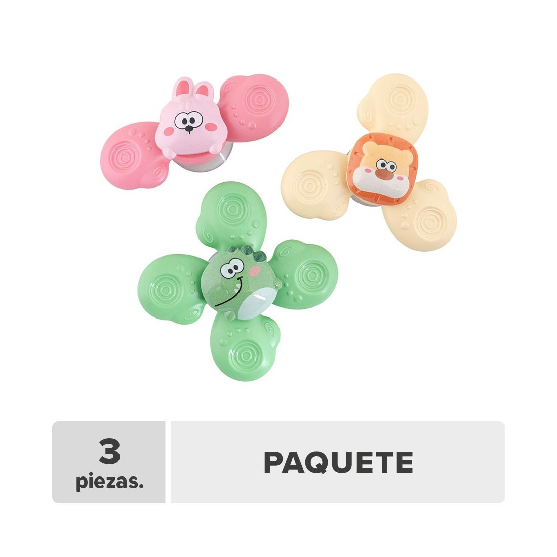 Spinner Succión Animales Plástico 3pcs