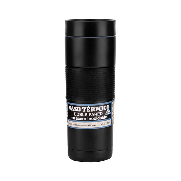 Vaso Térmico Con Pajilla Acero Inoxidable 590ml