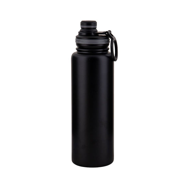 Botella Doble Pared Negra Acero Inoxidable 1.2lt