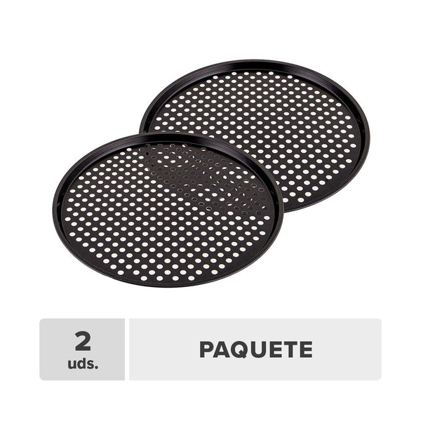 Bandeja Pizza Acero Carbono 37x1.5cm 2pcs