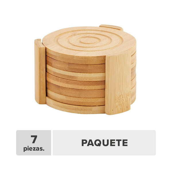 Posavasos Bambú 10cm 7pcs