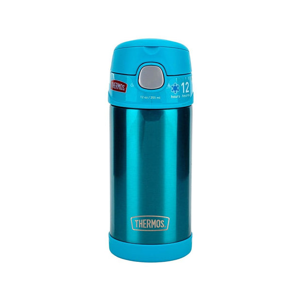 Botella Con Pajilla Turquesa Insulado Thermos 12oz