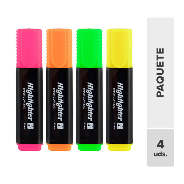 Resaltador Grueso Colores 4unds