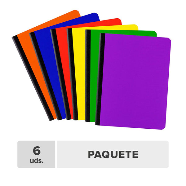 Cuaderno Cosido Liso Portada Suave 19x24cm 100hojas 6unds