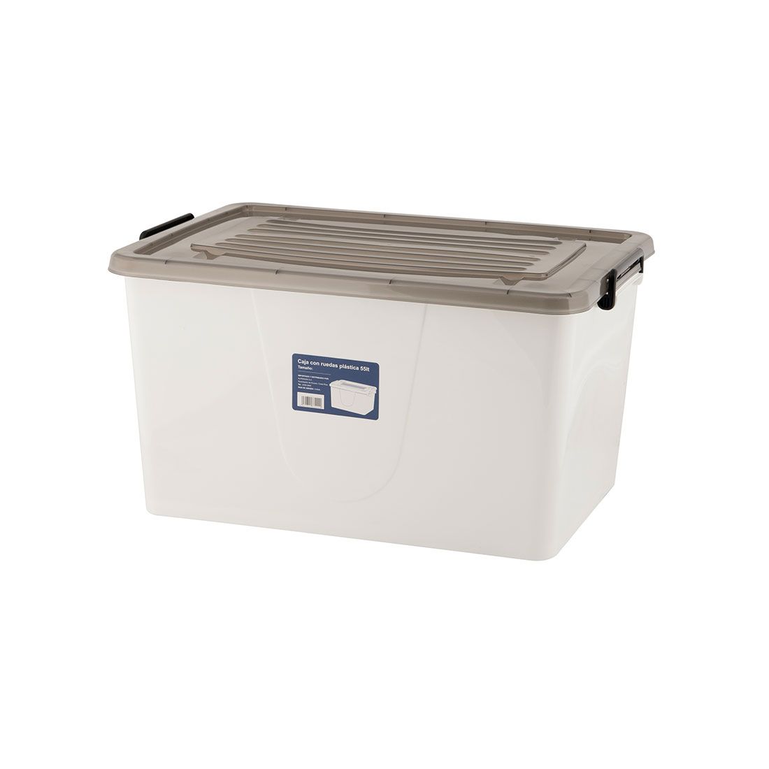 Caja Blanca Con Clips Y Ruedas Plástica 32lt