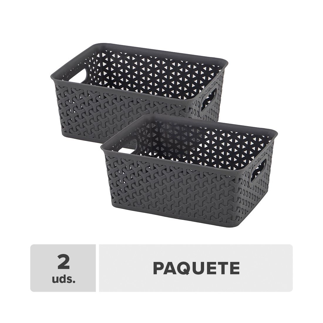Canasta Organizadora Plástica 25x20x10cm 2unds