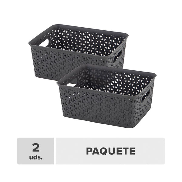 Canasta Organizadora Plástica 25x20x10cm 2unds