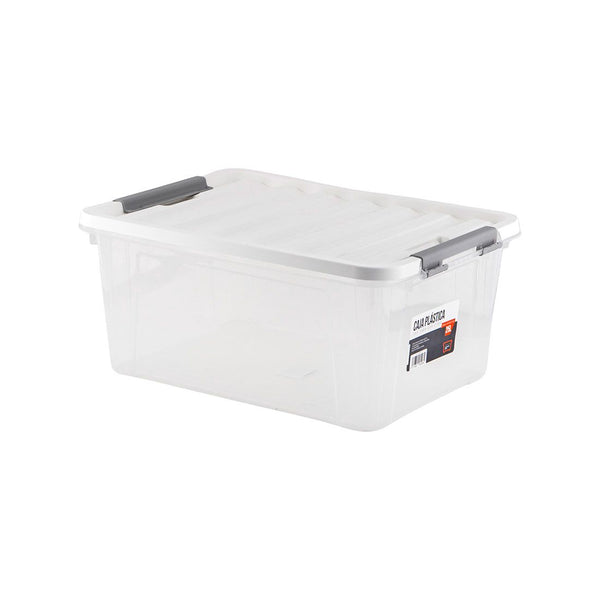 Caja Con Tapa Y Clips Plástica 25lt