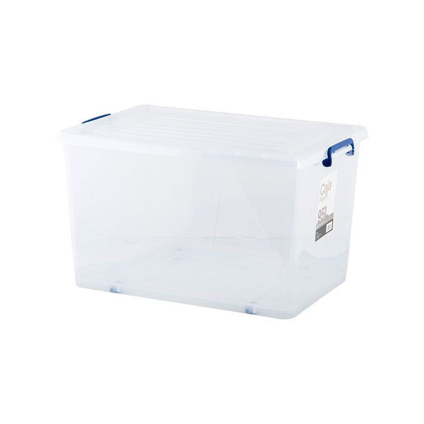 Caja Con Tapa Y Ruedas Plástica 95lt
