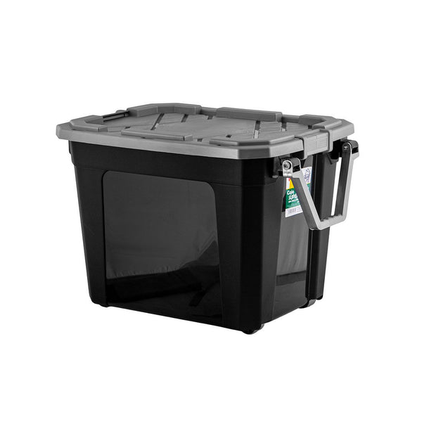 Caja Heavy Duty Tapa Y Ruedas Plástica 88lt
