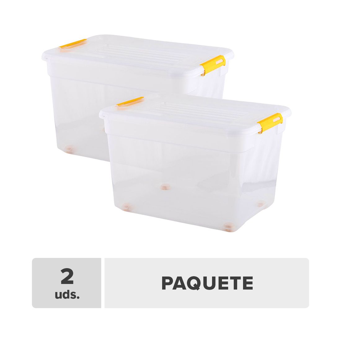 Caja Con Tapa Y Ruedas Plástica 45lt 2unds