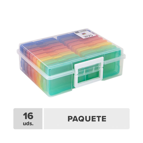 Caja Con Tapa Funda Interior Plástica 16unds