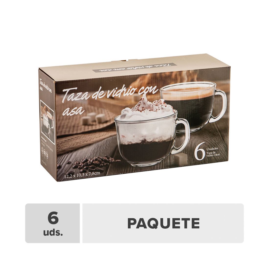 Taza Vidrio 399ml 6unds