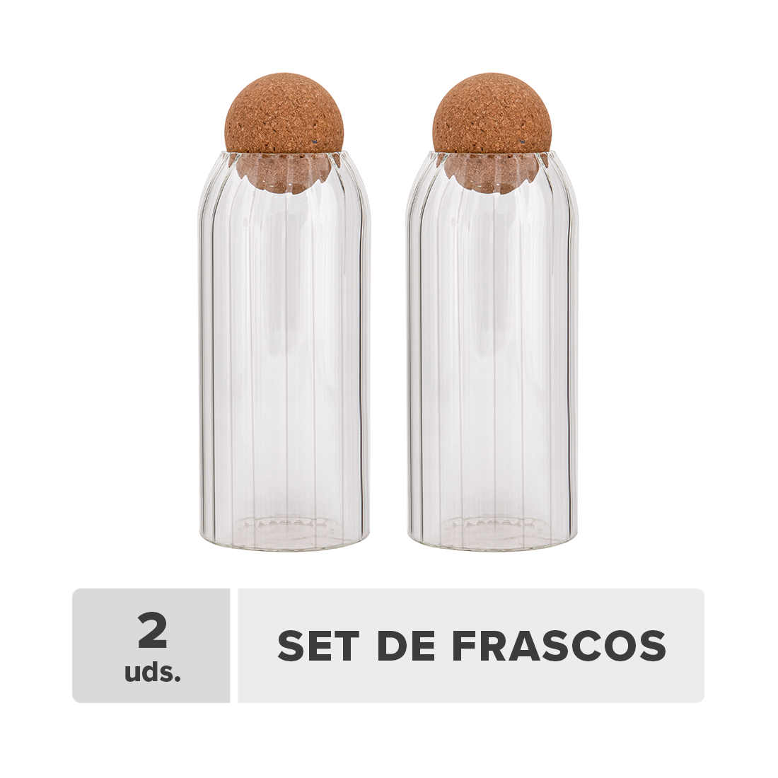 Frasco Tapa Bola Vidrio Borosilicato 0.8lt 2unds
