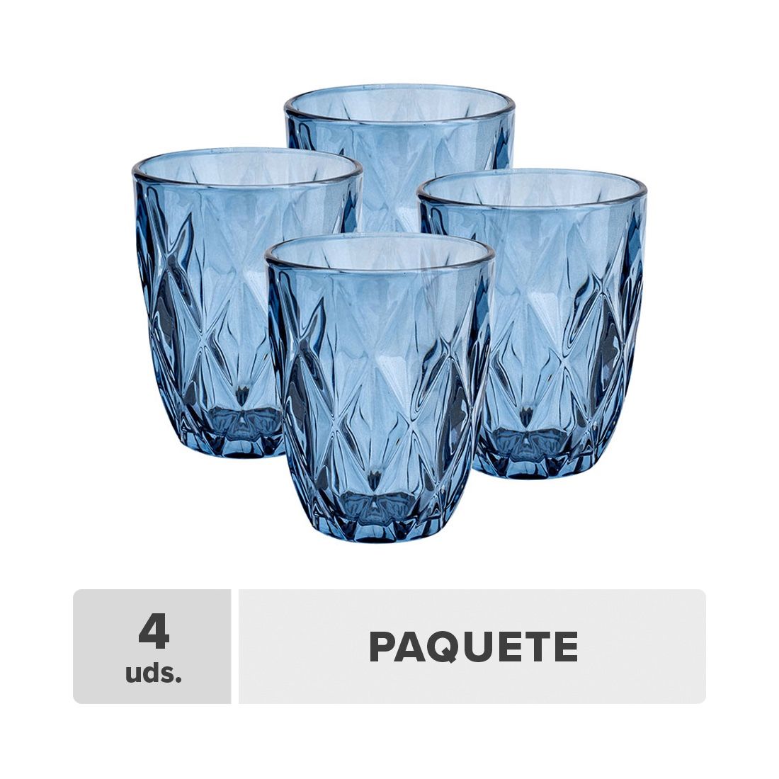 Vaso Labrado Vidrio 9.5oz 4unds