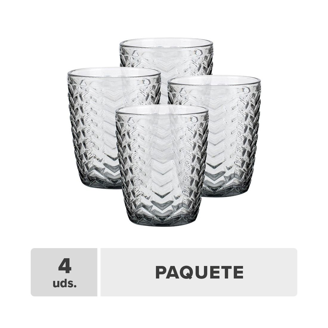 Vaso Labrado Vidrio 10.1oz 4unds