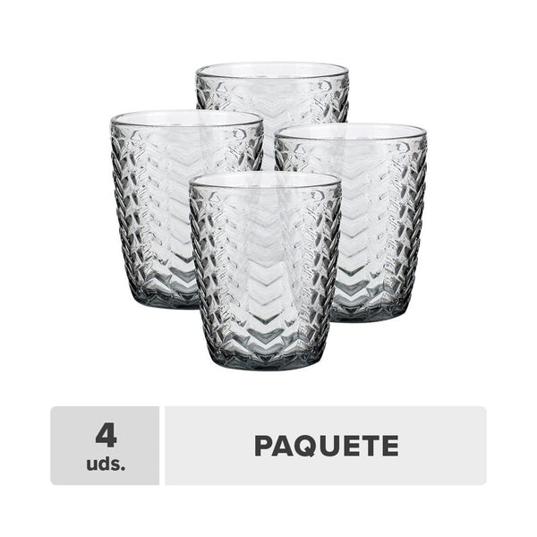Vaso Labrado Vidrio 10.1oz 4unds