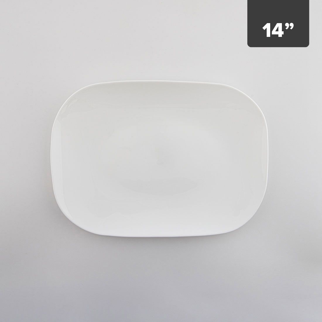 Plato Grande Rectangular Temperado 14in