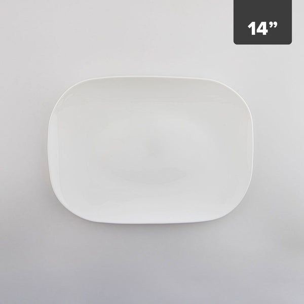 Plato Grande Rectangular Temperado 14in