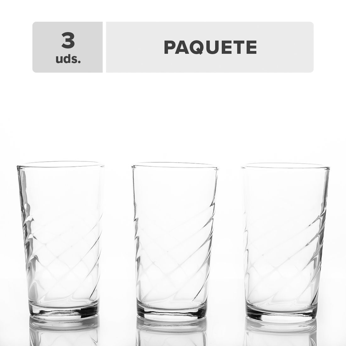 Vaso Espiral Vidrio Labrado 14oz 3unds