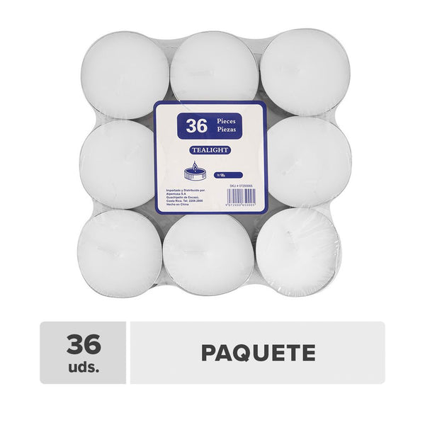 Tealight Grandes Blancas 45g 36unds
